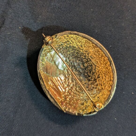 White & Gold Vintage Ladybug Enamel Brooch With Rhinestone Eyes Retro Costume Je - Picture 5 of 8